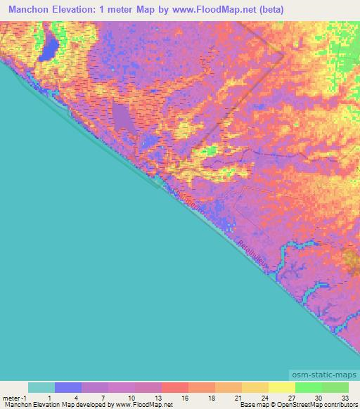 Manchon,Guatemala Elevation Map