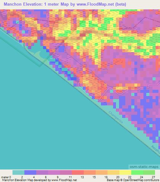 Manchon,Guatemala Elevation Map