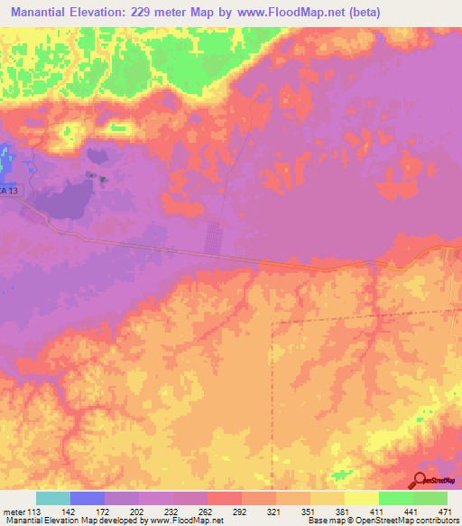 Manantial,Guatemala Elevation Map