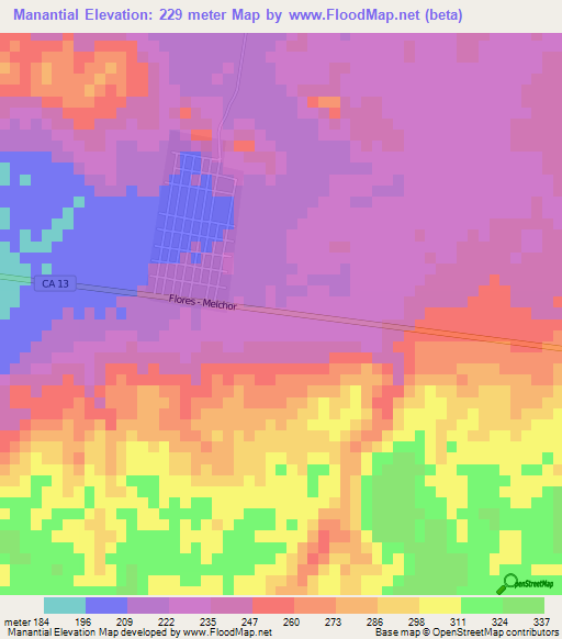 Manantial,Guatemala Elevation Map