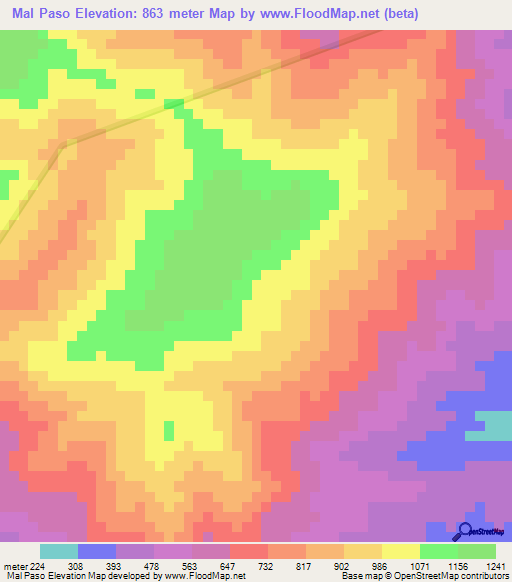 Mal Paso,Guatemala Elevation Map