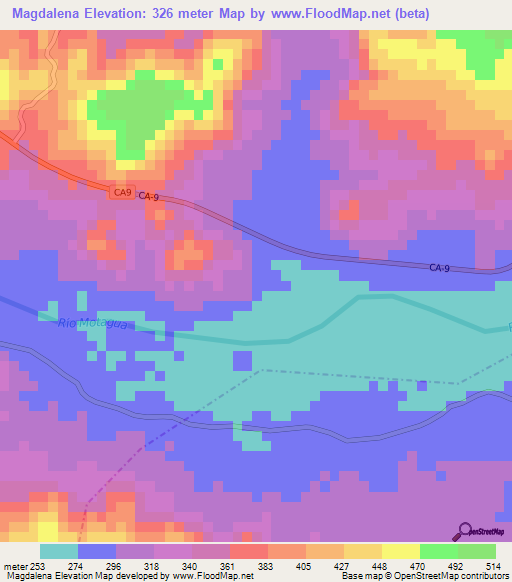 Magdalena,Guatemala Elevation Map