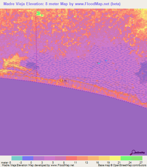 Madre Vieja,Guatemala Elevation Map