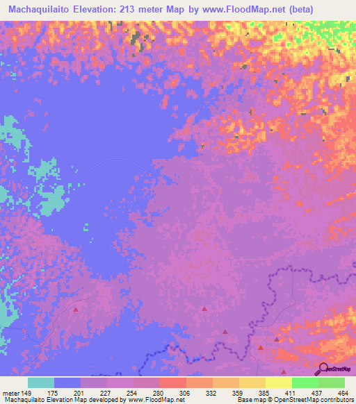 Machaquilaito,Guatemala Elevation Map