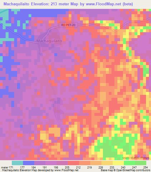 Machaquilaito,Guatemala Elevation Map