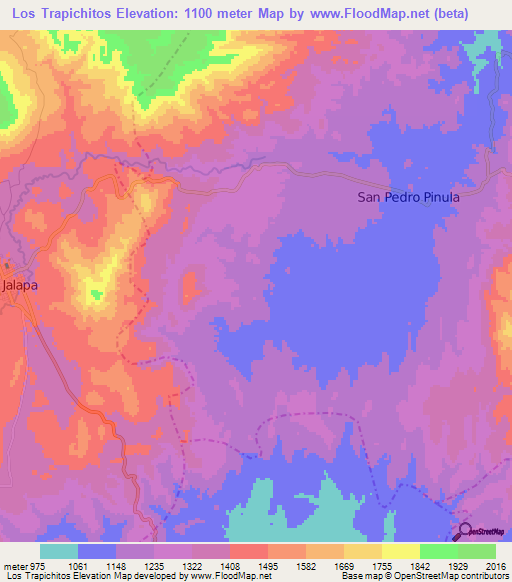 Los Trapichitos,Guatemala Elevation Map