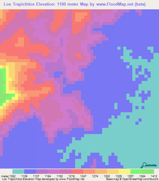 Los Trapichitos,Guatemala Elevation Map