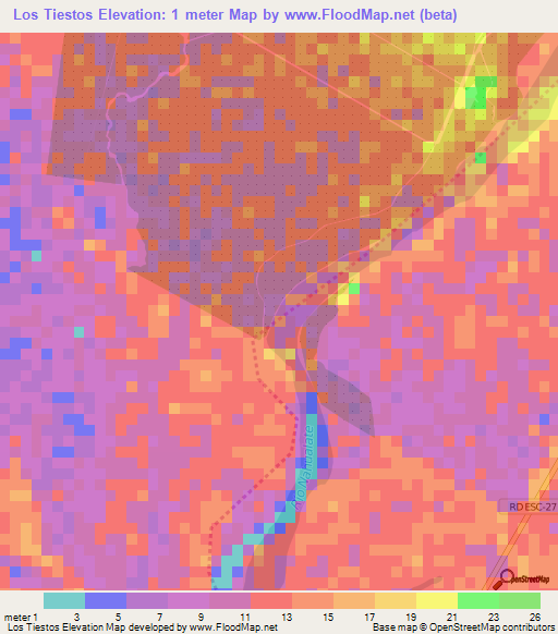 Los Tiestos,Guatemala Elevation Map