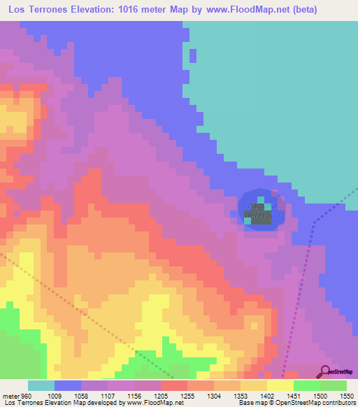 Los Terrones,Guatemala Elevation Map