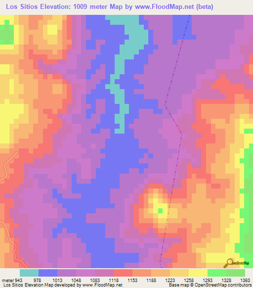 Los Sitios,Guatemala Elevation Map