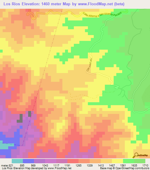 Los Rios,Guatemala Elevation Map