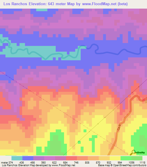 Los Ranchos,Guatemala Elevation Map