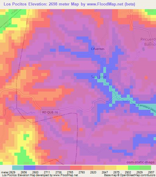 Los Pocitos,Guatemala Elevation Map