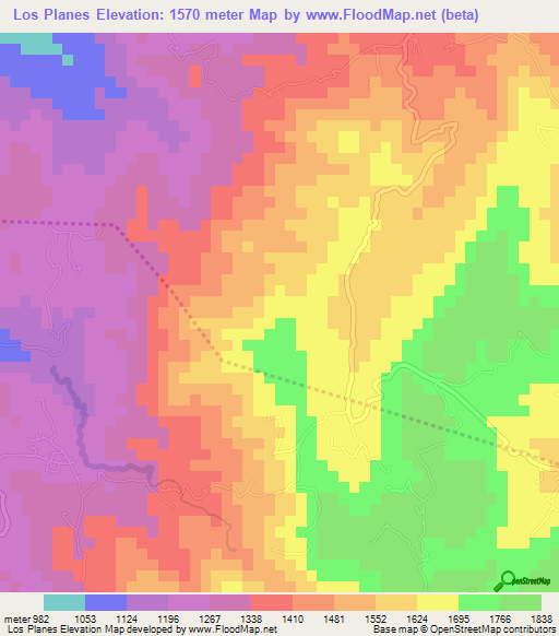 Los Planes,Guatemala Elevation Map