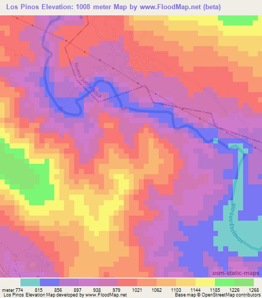 Los Pinos,Guatemala Elevation Map