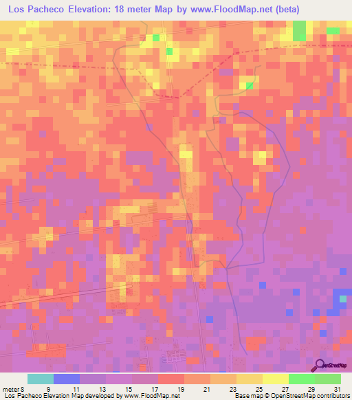 Los Pacheco,Guatemala Elevation Map