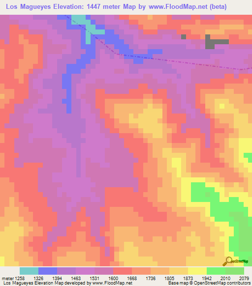 Los Magueyes,Guatemala Elevation Map