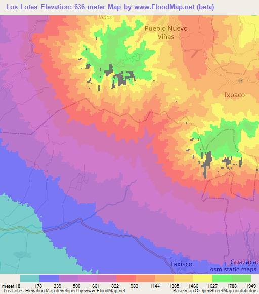 Los Lotes,Guatemala Elevation Map