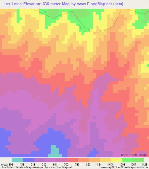 Los Lotes,Guatemala Elevation Map