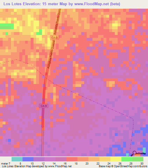 Los Lotes,Guatemala Elevation Map