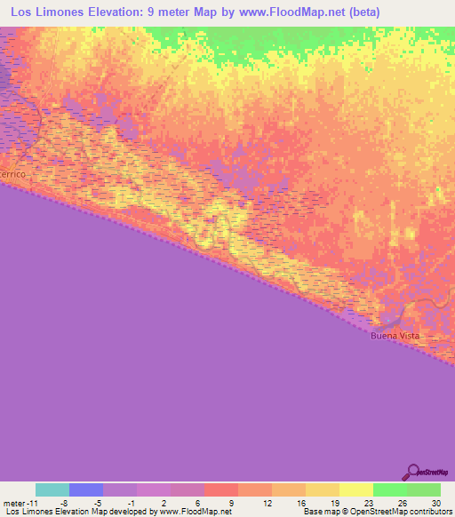 Los Limones,Guatemala Elevation Map