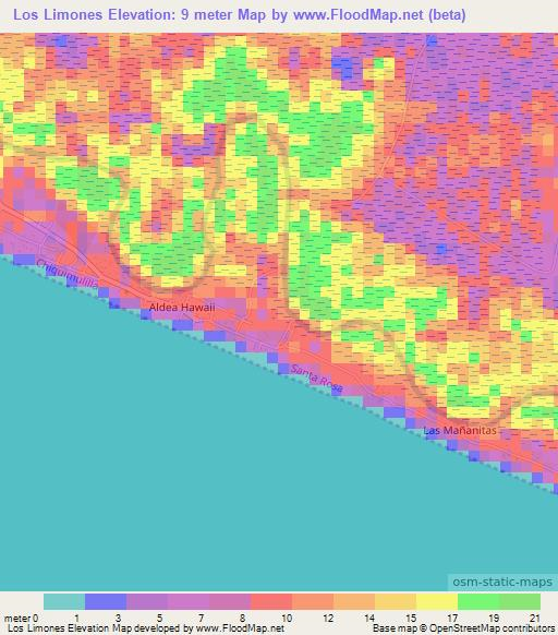 Los Limones,Guatemala Elevation Map