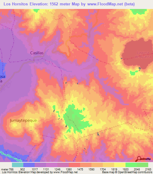 Los Hornitos,Guatemala Elevation Map