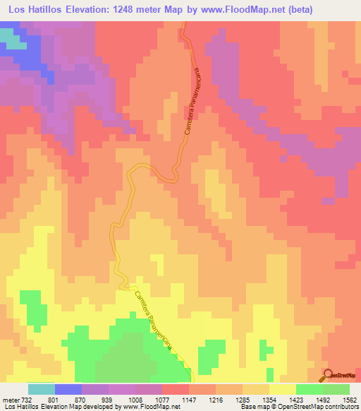 Los Hatillos,Guatemala Elevation Map