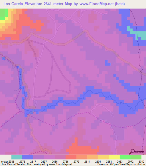 Los Garcia,Guatemala Elevation Map