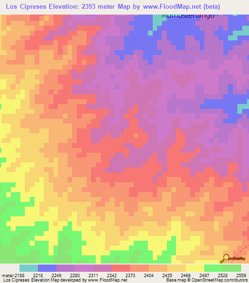 Los Cipreses,Guatemala Elevation Map