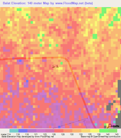 Balat,Egypt Elevation Map