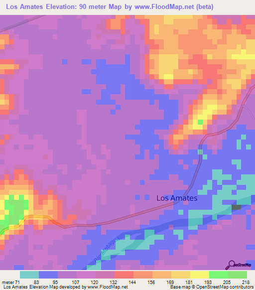 Los Amates,Guatemala Elevation Map