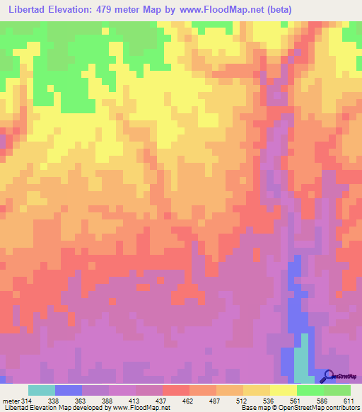 Libertad,Guatemala Elevation Map