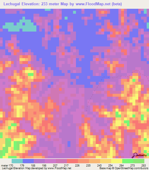 Lechugal,Guatemala Elevation Map