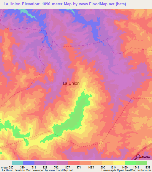 La Union,Guatemala Elevation Map