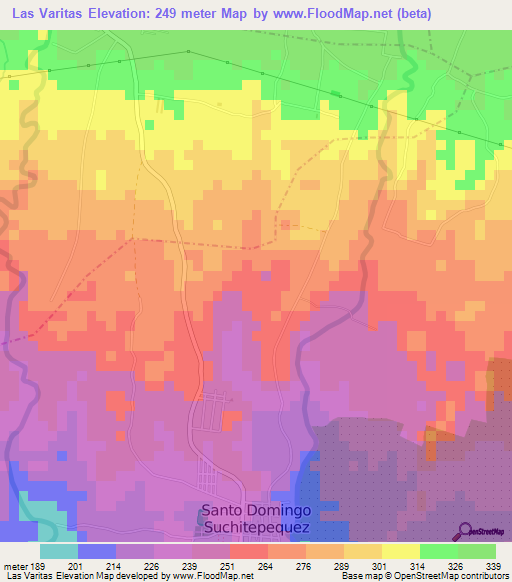 Las Varitas,Guatemala Elevation Map