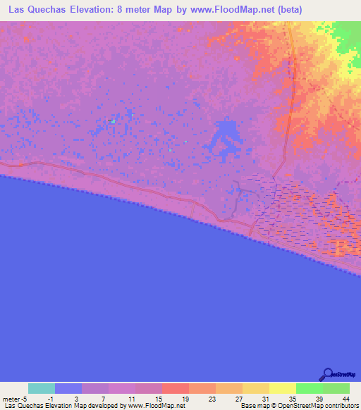 Las Quechas,Guatemala Elevation Map