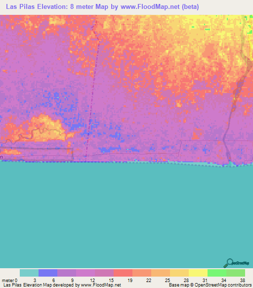 Las Pilas,Guatemala Elevation Map