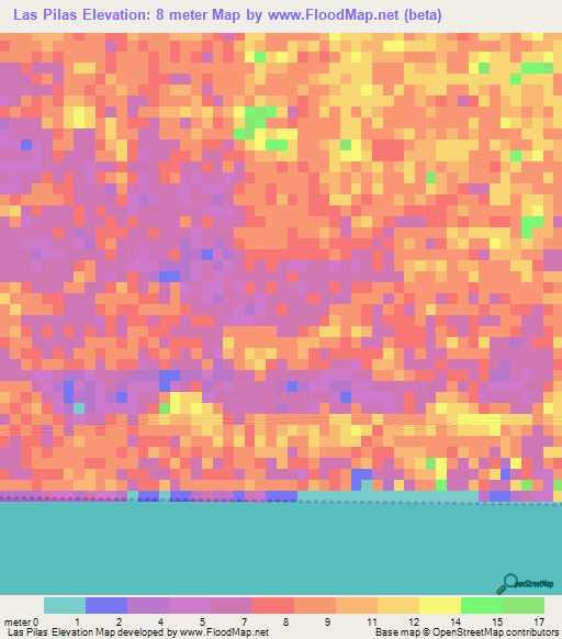 Las Pilas,Guatemala Elevation Map