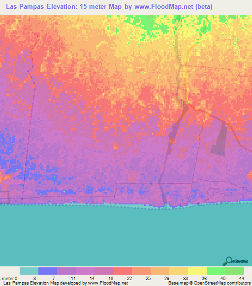 Las Pampas,Guatemala Elevation Map