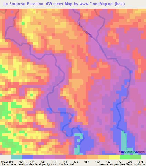 La Sorpresa,Guatemala Elevation Map