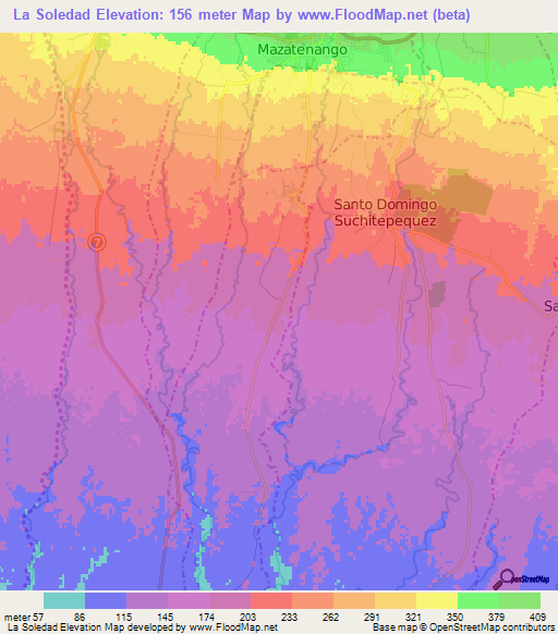 La Soledad,Guatemala Elevation Map