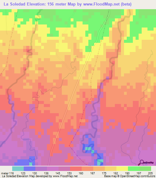 La Soledad,Guatemala Elevation Map