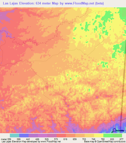 Las Lajas,Guatemala Elevation Map