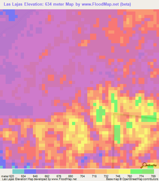 Las Lajas,Guatemala Elevation Map