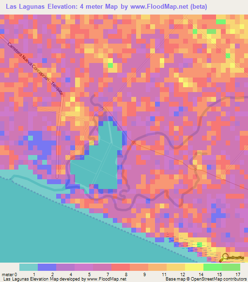 Las Lagunas,Guatemala Elevation Map