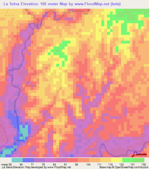 La Selva,Guatemala Elevation Map