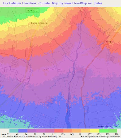 Las Delicias,Guatemala Elevation Map