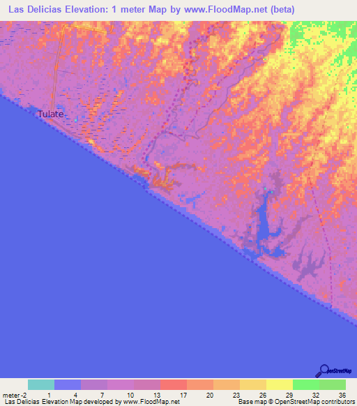 Las Delicias,Guatemala Elevation Map