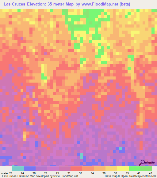 Las Cruces,Guatemala Elevation Map